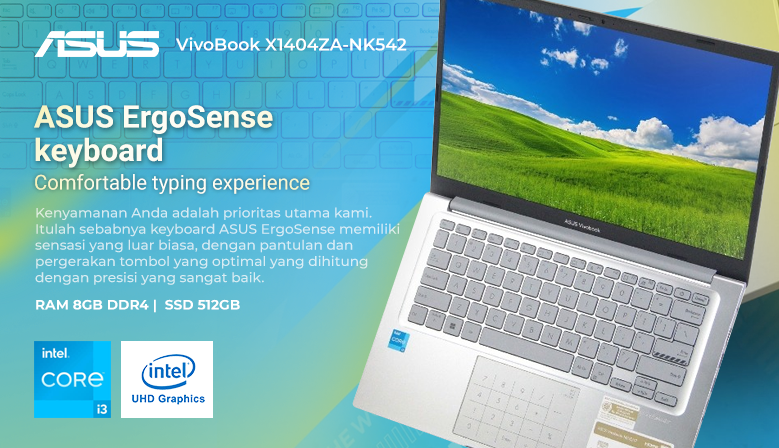 Asus VivoBook X1404ZA-NK542 with Intel i3 12th Gen and RAM 8GB and Asus NumPad