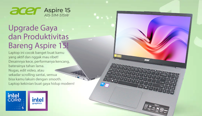 Acer Aspire 15 A15-51M-51SW with Intel Core 5 120u and 8GB RAM