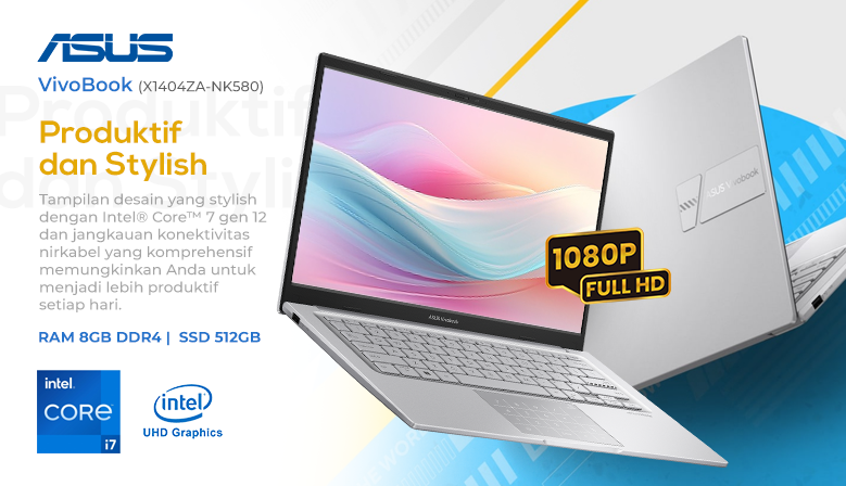 Asus VivoBook X1404ZA-NK580 with Intel i7 12th Gen and RAM 8GB and Asus NumPad