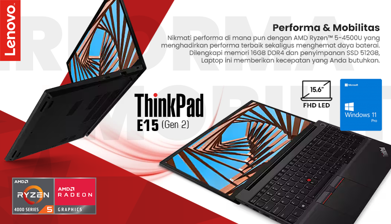 Lenovo ThinkPad E15 Gen 2 with Ryzen 5 4500U and 16GB RAM and Windows 11