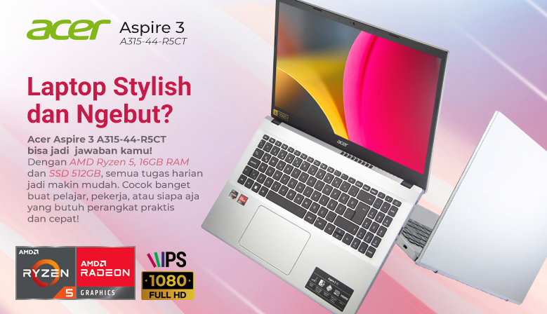 Acer Aspire 3 A315-44-R5CT with Ryzen 5-5500U and 16GB RAM and IPS Display